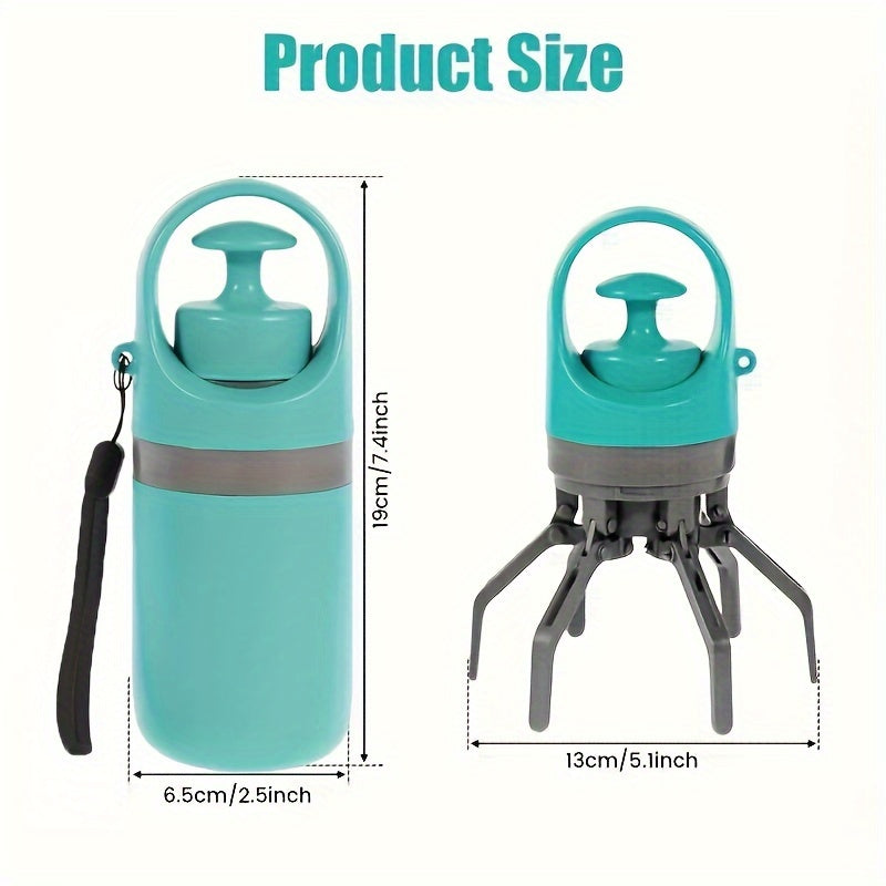 Mings Portable Pooper Scooper with Bag Attachment & Dispenser – Lightweight Claw Poop Picker – Ideal for Small & Large Dogs – No-Touch, Hands-Free Waste Removal