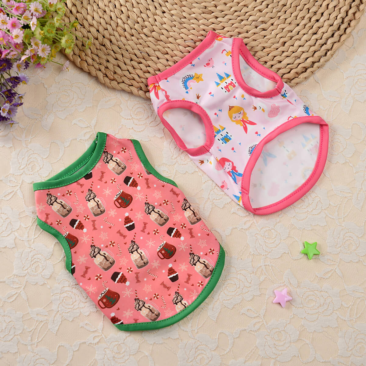 8 Pcs Dog Vest Set, New Dog Vest Summer, Pet Clothes, Teddy Summer Clothes, Thin Style