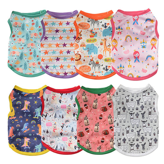 8 Pcs Dog Vest Set, New Dog Vest Summer, Pet Clothes, Teddy Summer Clothes, Thin Style