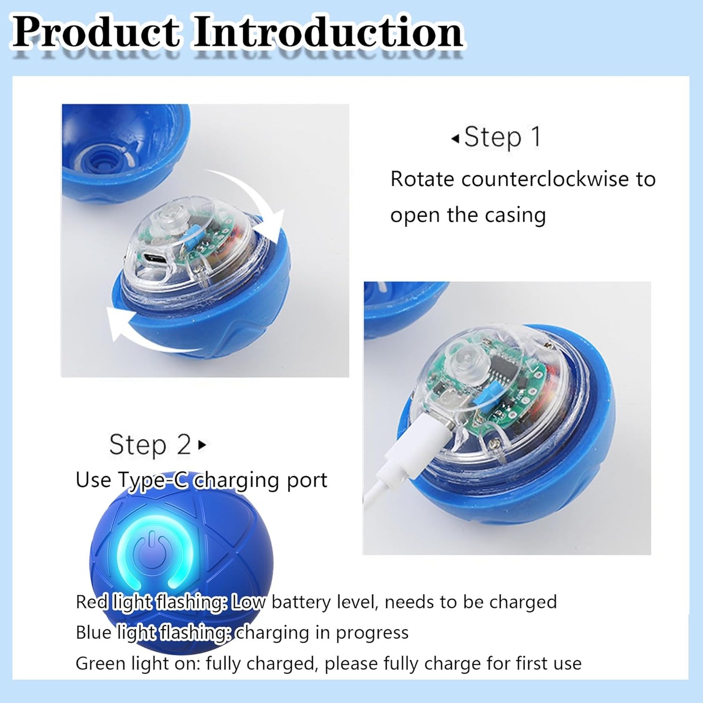 Mings Interactive Dog Toys Dog Balls, Activated Automatic Rolling Ball, for Puppy Small Medium Dogs Smart Jumping Automatic Moving, Bouncing and Rotating, Ball Vibrating Keep Them Busy [2025 Newly Upgraded]