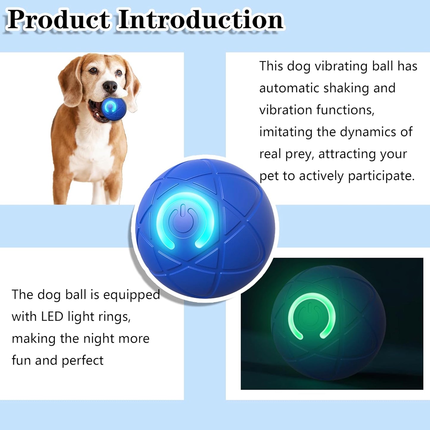 Mings Interactive Dog Toys Dog Balls, Activated Automatic Rolling Ball, for Puppy Small Medium Dogs Smart Jumping Automatic Moving, Bouncing and Rotating, Ball Vibrating Keep Them Busy [2025 Newly Upgraded]