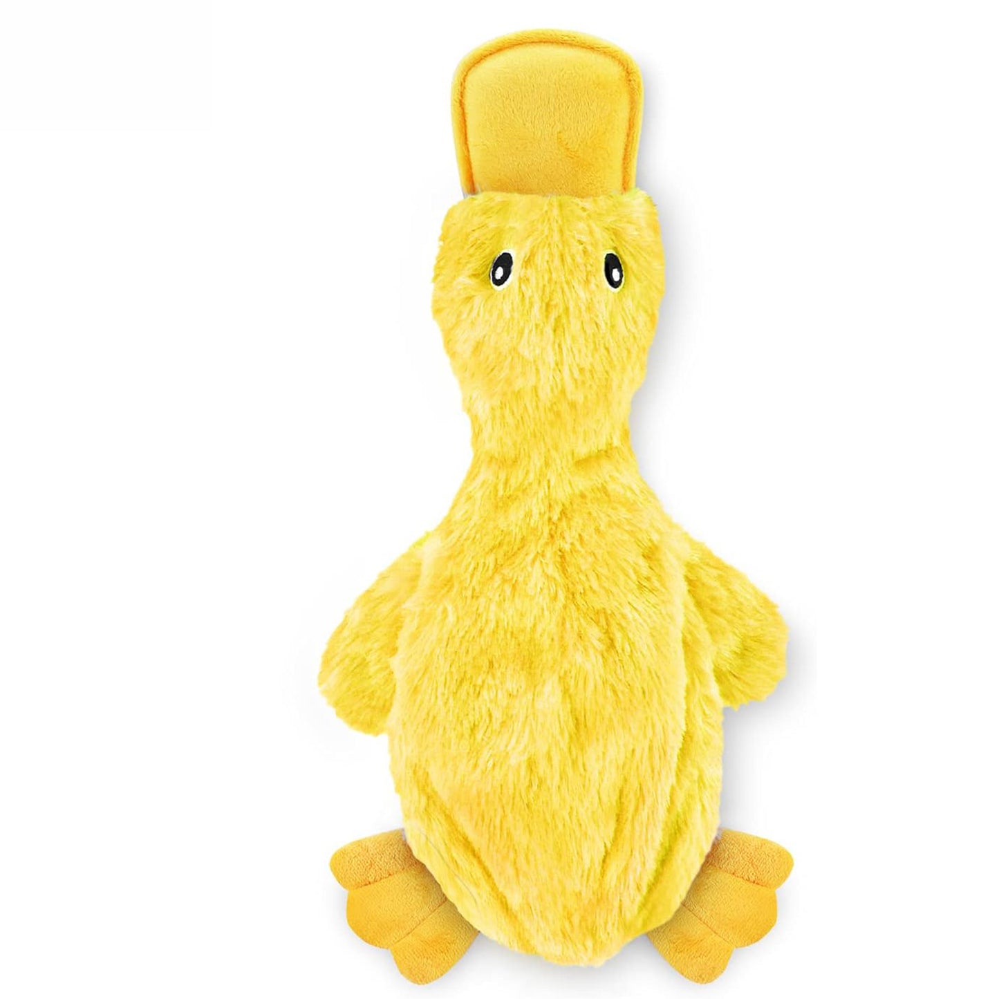 Dog Toy for Small, Medium, and Large Breeds, Cute No Stuffing Duck with Soft Squeaker, Fun for Indoor Puppies and Senior Pups, Plush No Mess Chew and Play - Yellow