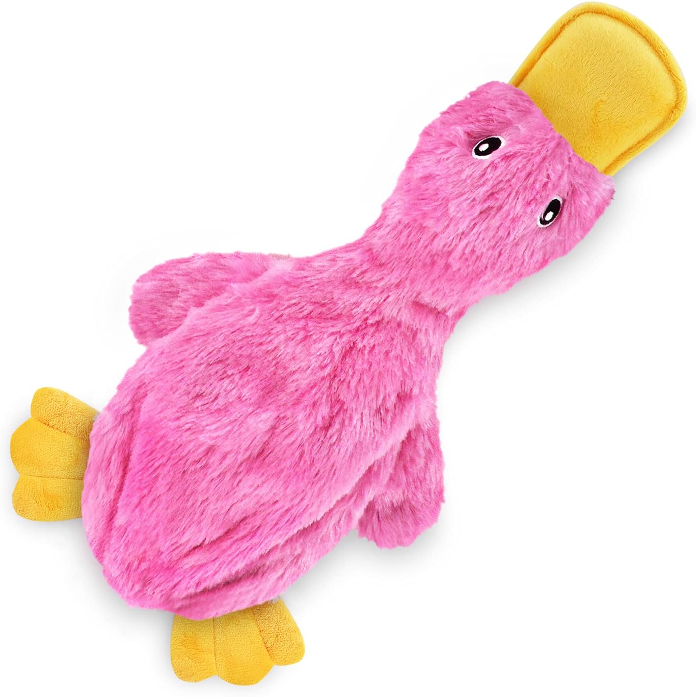 Dog Toy for Small, Medium, and Large Breeds, Cute No Stuffing Duck with Soft Squeaker, Fun for Indoor Puppies and Senior Pups, Plush No Mess Chew and Play - Yellow