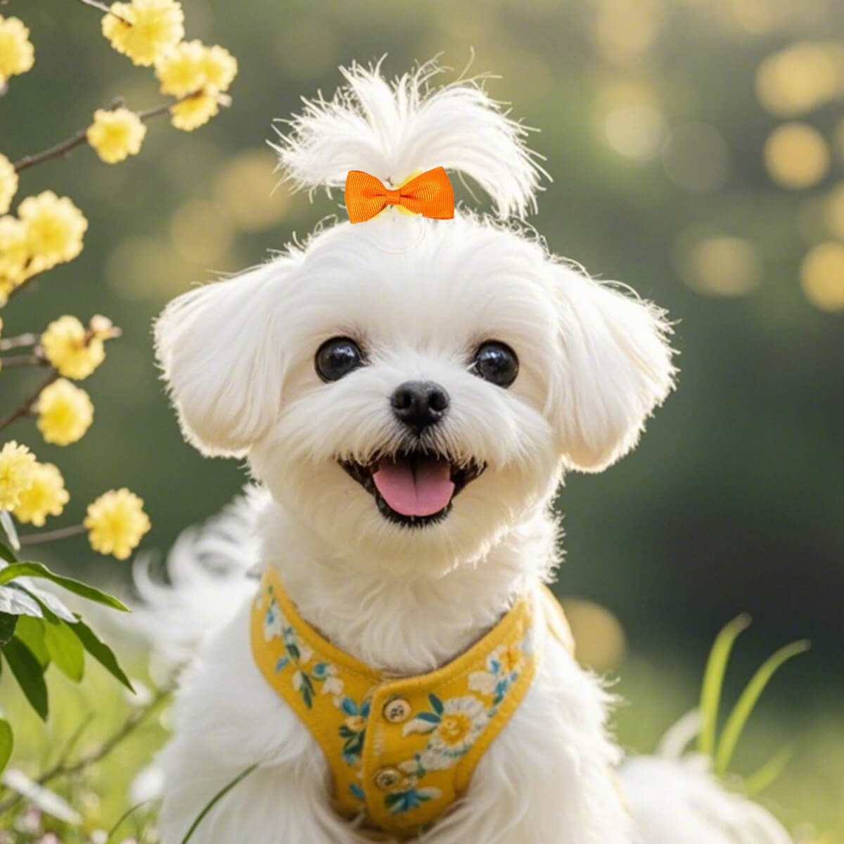 40 pcs Small Dog Bow with Clip, Handmade Puppy Dog Bows