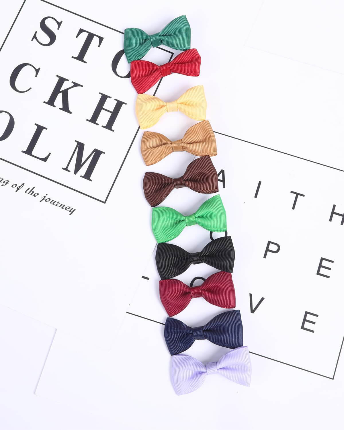 40 pcs Small Dog Bow with Clip, Handmade Puppy Dog Bows